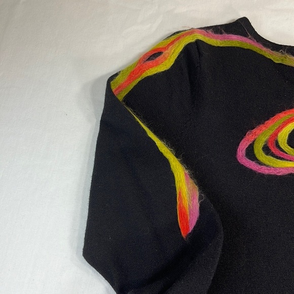 ACORN Abstract Swirl Artsy Sweater Small - black green pink red yellow - Picture 10 of 11